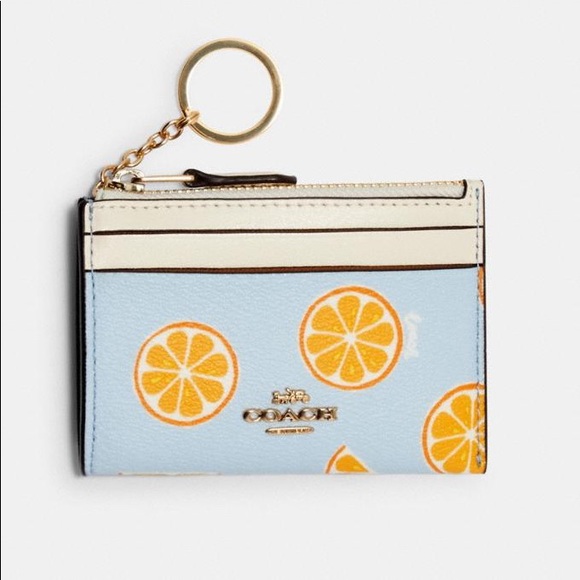 Coach Accessories - COACH Mini Skinny ID with Orange Print
